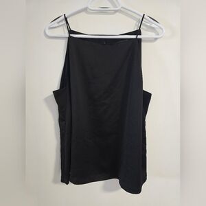 BANANA REPUBLIC Black Spaghetti Strap Top Blouse Lined Size L